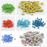 Maxbell 50 Pieces Mixed Color Round Clay Crystal Ball Spacer Beads for Jewelry Making Beading Crafts 10mm