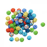 Maxbell 50 Pieces Mixed Color Round Clay Crystal Ball Spacer Beads for Jewelry Making Beading Crafts 10mm