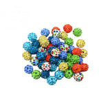 Maxbell 50 Pieces Mixed Color Round Clay Crystal Ball Spacer Beads for Jewelry Making Beading Crafts 10mm