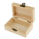 Maxbell Blank Rectangle Unfinished Wooden Jewelry Gift Box for Kid DIY Craft Supplies 11x6.9cm