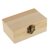 Maxbell Blank Rectangle Unfinished Wooden Jewelry Gift Box for Kid DIY Craft Supplies 11x6.9cm