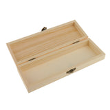 Maxbell Blank Rectangle Unfinished Wooden Jewelry Gift Box for Kids DIY Craft Supplies