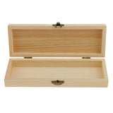 Maxbell Blank Rectangle Unfinished Wooden Jewelry Gift Box for Kids DIY Craft Supplies