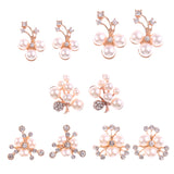 Maxbell 10 Pieces Rhinestone Flower Button Gems Flower Crystal Crafts Scrapbooking Decor