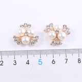 Maxbell 10 Pieces Rhinestone Flower Button Gems Flower Crystal Crafts Scrapbooking Decor