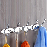 Maxbell Easy Install Retro 5-Hook Wall Hanger Robe Towel Hanger Rack Metal Holder Home Bathroom Bedroom Kitchen Door Decor