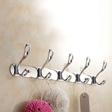 Maxbell Easy Install Retro 5-Hook Wall Hanger Robe Towel Hanger Rack Metal Holder Home Bathroom Bedroom Kitchen Door Decor