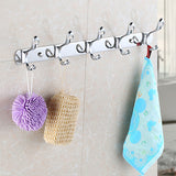 Maxbell Easy Install Retro 5-Hook Wall Hanger Robe Towel Hanger Rack Metal Holder Home Bathroom Bedroom Kitchen Door Decor