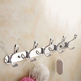 Maxbell Easy Install Retro 5-Hook Wall Hanger Robe Towel Hanger Rack Metal Holder Home Bathroom Bedroom Kitchen Door Decor