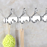 Maxbell Easy Install Retro 5-Hook Wall Hanger Robe Towel Hanger Rack Metal Holder Home Bathroom Bedroom Kitchen Door Decor