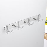 Maxbell Rust Corrosion Resistant Chrome Double-deck 4 Hook Wall Hanger Coat Hat Towel Rack Home Bathroom Bedroom Kitchen Decor