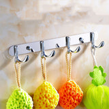 Maxbell Rust Corrosion Resistant Chrome Double-deck 4 Hook Wall Hanger Coat Hat Towel Rack Home Bathroom Bedroom Kitchen Decor