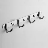 Maxbell Rust Corrosion Resistant Chrome Double-deck 4 Hook Wall Hanger Coat Hat Towel Rack Home Bathroom Bedroom Kitchen Decor