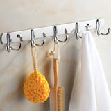 Maxbell Rust Corrosion Resistant Chrome Double-deck 5 Hook Wall Hanger Coat Hat Towel Rack Home Bathroom Bedroom Kitchen Decor