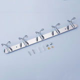 Maxbell Rust Corrosion Resistant Chrome Double-deck 5 Hook Wall Hanger Coat Hat Towel Rack Home Bathroom Bedroom Kitchen Decor