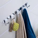 Maxbell Rust Corrosion Resistant Chrome Double-deck 5 Hook Wall Hanger Coat Hat Towel Rack Home Bathroom Bedroom Kitchen Decor