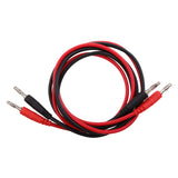 Maxbell 2 Pieces 1m 4mm Silicone Banana Plug to Stackable Banana Plug Test Cable Lead for Multimeter