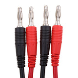 Maxbell 2 Pieces 1m 4mm Silicone Banana Plug to Stackable Banana Plug Test Cable Lead for Multimeter