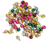 Maxbell 50 Pieces Colorful Glass Pearl Daisy Receptacle Charms Pendant Jewelry DIY