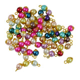 Maxbell 50 Pieces Colorful Glass Pearl Daisy Receptacle Charms Pendant Jewelry DIY