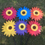 Maxbell Beautiful 36cm DIY Sunflower Windmill Wind Rotator Kid Outdoor Playground Toy Nursery Venue Decor Kits Orange