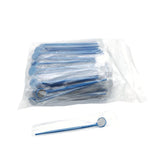 Maxbell Bulk Lot 100 Pieces Oral Disposable Teeth Mouth Exam Mirrors Plastic Instruments Blue