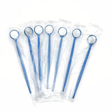 Maxbell Bulk Lot 100 Pieces Oral Disposable Teeth Mouth Exam Mirrors Plastic Instruments Blue
