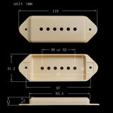 Maxbell 2PCS Guitar Pickup Covers P-90 Dog-ear 50/52mm Pole Spacing for Guitar Cream