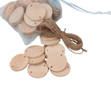 Maxbell 30pcs Unfinished Wooden Round Circle Discs Embellishments DIY Jewelry Making