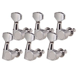 Maxbell Folk Guitar Parts Alloy String Tuning Pegs Tuners 6R Square Button - Chrome