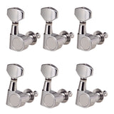 Maxbell Folk Guitar Parts Alloy String Tuning Pegs Tuners 6R Square Button - Chrome