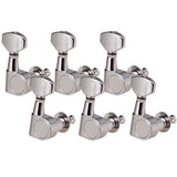 Maxbell Folk Guitar Parts Alloy String Tuning Pegs Tuners 6R Square Button - Chrome