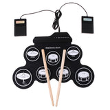 Maxbell G102 Portable Foldable Silicone Electronic Drum Pad Kit Digital USB Roll-up with Drumstick Foot Pedal Audio Cable