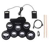 Maxbell G102 Portable Foldable Silicone Electronic Drum Pad Kit Digital USB Roll-up with Drumstick Foot Pedal Audio Cable