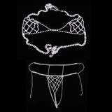 Maxbell Fashion Lady Body Chain Jewelry Bikini Bra Top Harness Underwear Jewelry Set