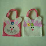 Maxbell Pack of 2 Lovely Easter Rabbit Bunny Fabric Tote Kids Gift Egg Bags