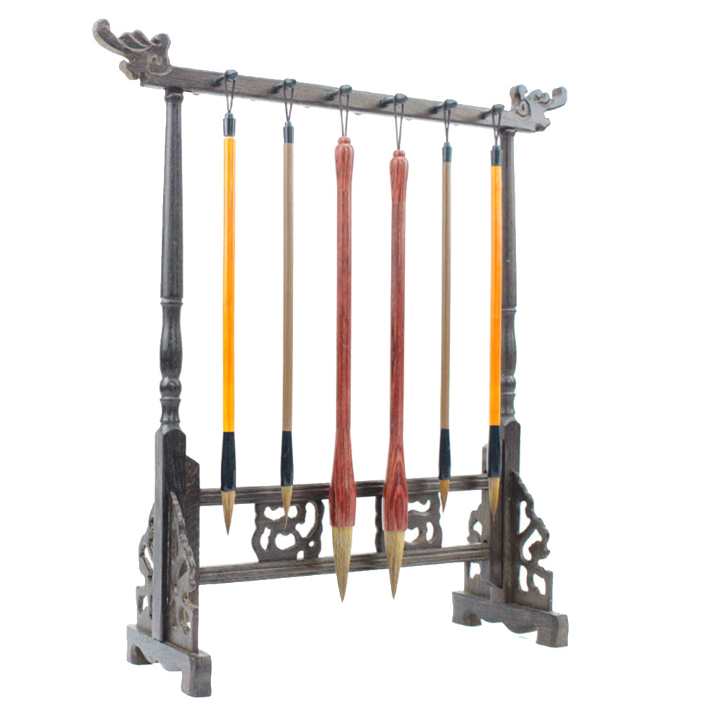 Maxbell Chinese Calligrapghy Brush Pen Holder Rack Drawing Brush Hanger with 12 Pins