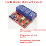 Maxbell DC7-24V 4 Channel Light Lamp Switch 433mhz Wireless Remote Control Module