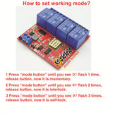 Maxbell DC7-24V 4 Channel Light Lamp Switch 433mhz Wireless Remote Control Module