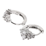 Maxbell 1 Pair 925 Sterling Silver Crystal Zircon Hoop Earrings Women Stud Earring