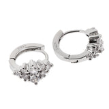 Maxbell 1 Pair 925 Sterling Silver Crystal Zircon Hoop Earrings Women Stud Earring