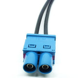 Maxbell Dual Twin Male Fakra to DIN Radio Aerial Mast Antenna Adapter for VW AUDI