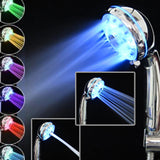 Maxbell 22cm LED Shower Head Bathroom Wall Mounted 3 Kinds Sprayer 7 Color Changing