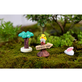 Maxbell 5 Piece Micro Landscape Mini Resin Bonsai DIY Flower Pot Decor Coconut Trees