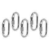 Maxbell 5 Pieces Oval Steel Carabiner Screw Locking for Rock Climbing Rescue 25KN