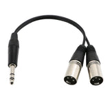 Maxbell 1/4 inch to XLR Audio Y Splitter Converter Cable, 1Ft/ 30cm 6.35mm 1/4" TRS Male to 2 Dual XLR Male Microphone Stereo Audio Converter Adapter Cable Cord