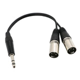 Maxbell 1/4 inch to XLR Audio Y Splitter Converter Cable, 1Ft/ 30cm 6.35mm 1/4" TRS Male to 2 Dual XLR Male Microphone Stereo Audio Converter Adapter Cable Cord