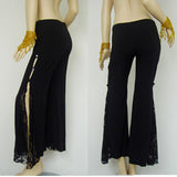 Maxbell Women Belly Dance Costumes Crystal Cotton Lace Belly Dancing Pants Trousers