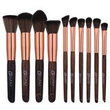 Maxbell 10 Pieces Professional Kabuki Makeup Brushes Set for Facial Lip Eyes Foundation Powder Cream Comestic