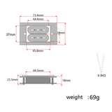 Maxbell 1Pc Dual Coil Humbucking Pickup Maple Replacement Parts for Cigar Box Guitar